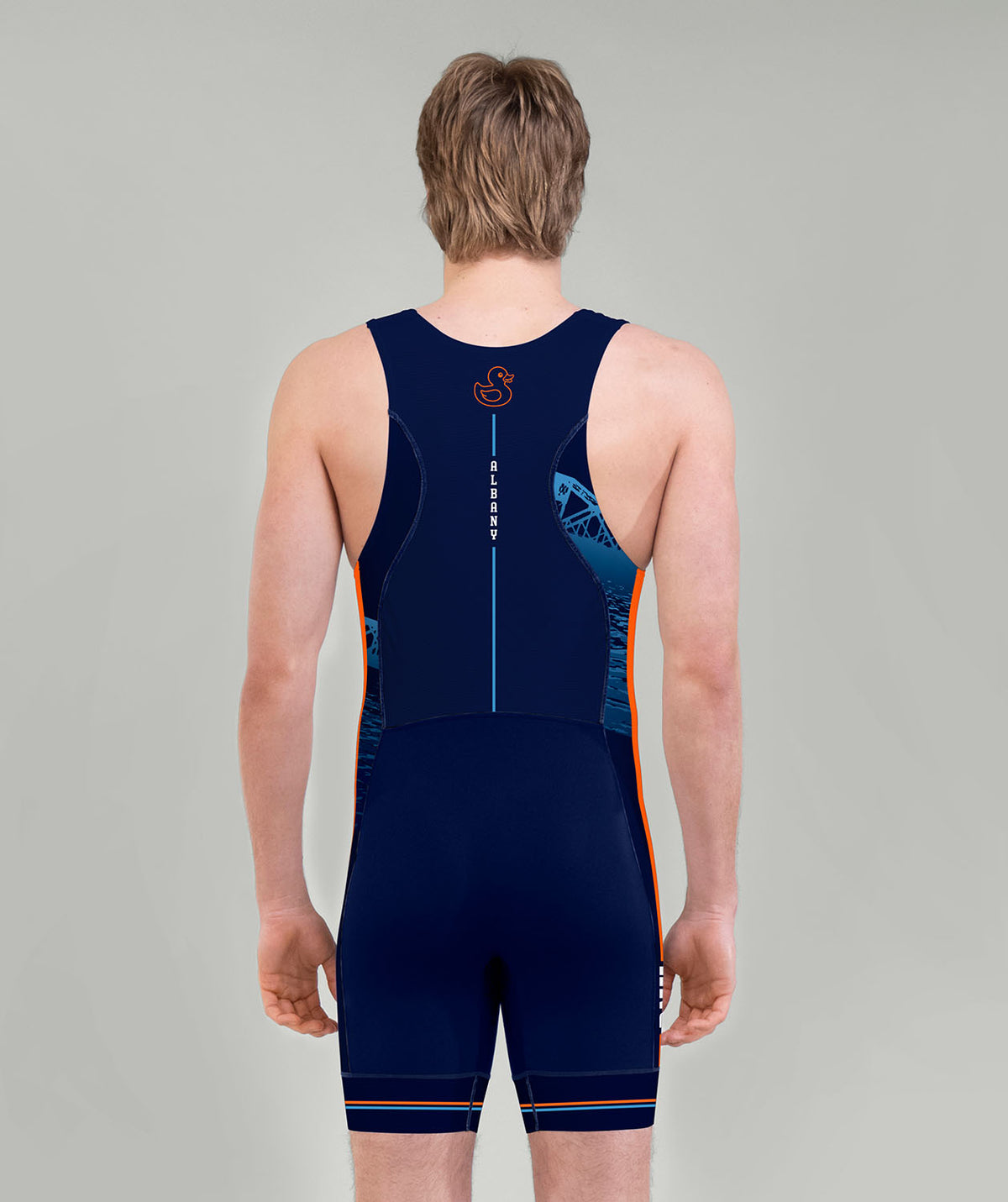 Men's Albany Rowing Center Pro Unisuit - Navy/Orange