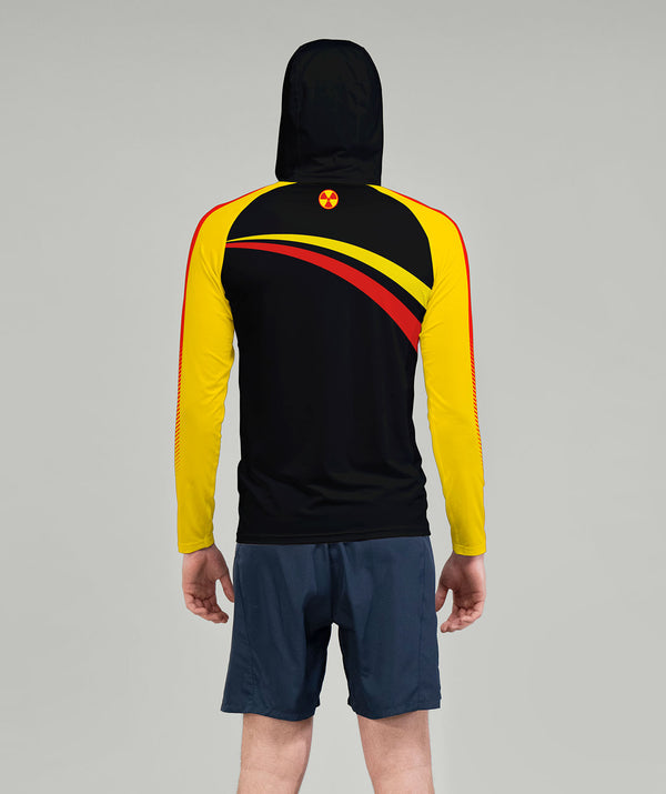 Men's Atomic Rowing Sun Hoodie LS - Black/Yellow