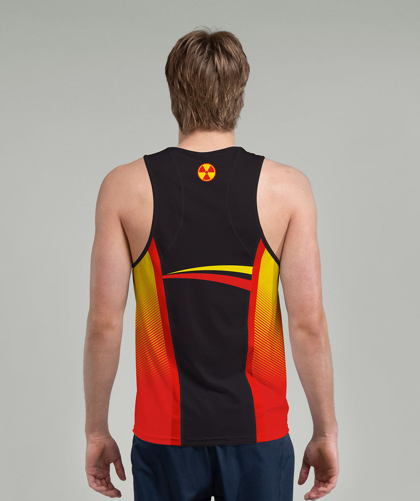 Men's Atomic Rowing Performance Tank - Black/Red/Yellow