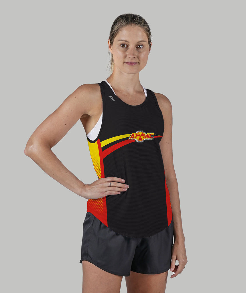 Women's Atomic Rowing Training Tank - Black/Red/Yellow