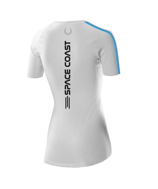 Women's Space Coast Crew Base Layer SS - White/Blue