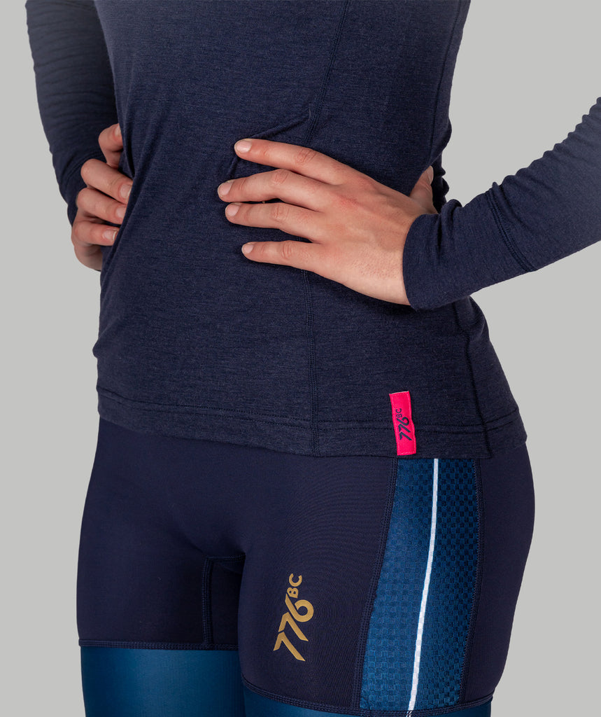 Women's Wreath Pro-Merino 1/4 Zip - Navy