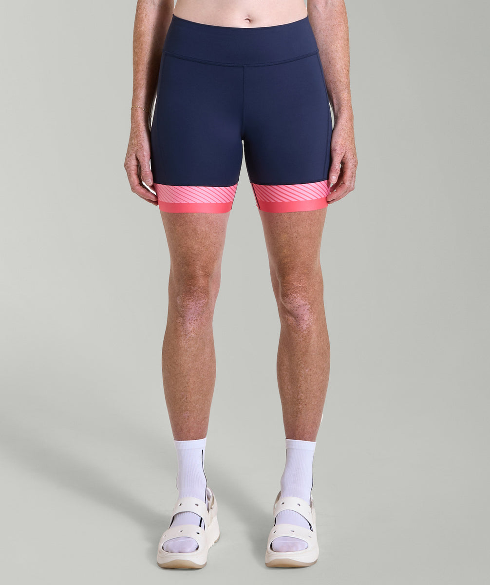 Women's Pro Active Short - Navy/Vivid Coral – 776BC USA Inc