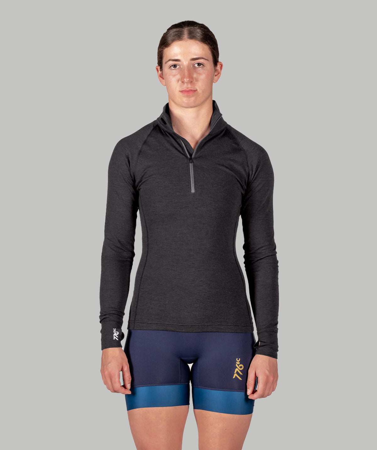 Women's Wreath Pro-Merino 1/4 Zip - Black