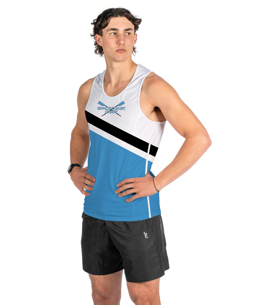 Men's Space Coast Crew Performance Tank - Blue/White