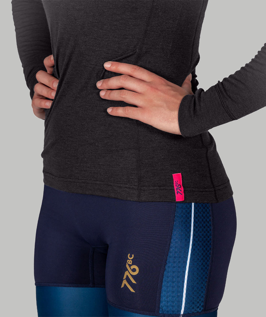 Women's Wreath Pro-Merino 1/4 Zip - Black