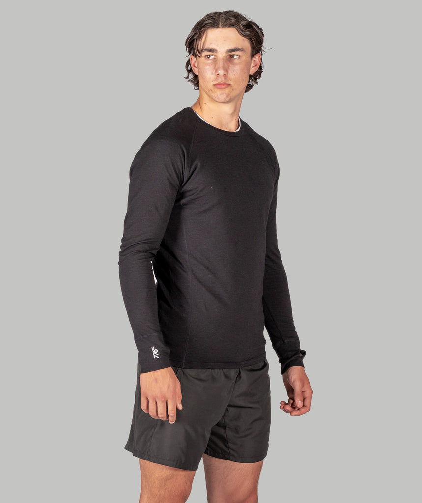 Men's Wreath Pro-Merino Crew - Black