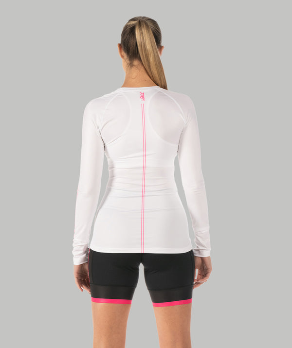 Women's Motion LS Base Layer - White/Pink