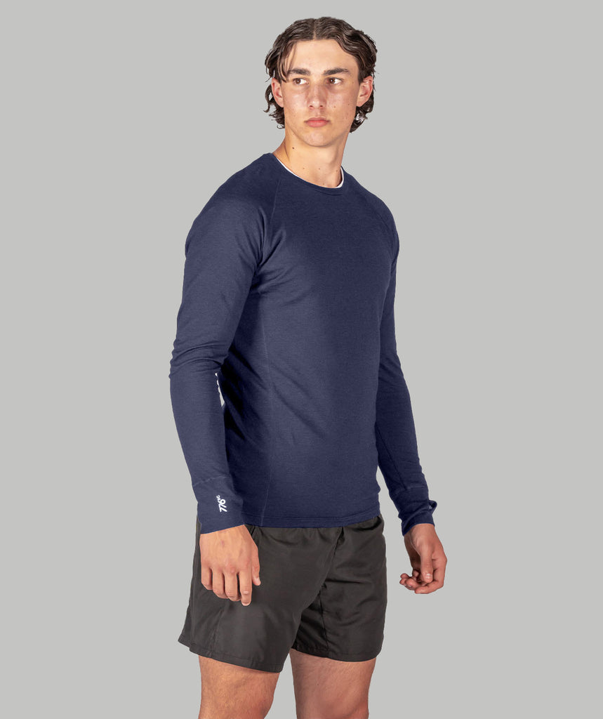 Men's Wreath Pro-Merino Crew - Navy