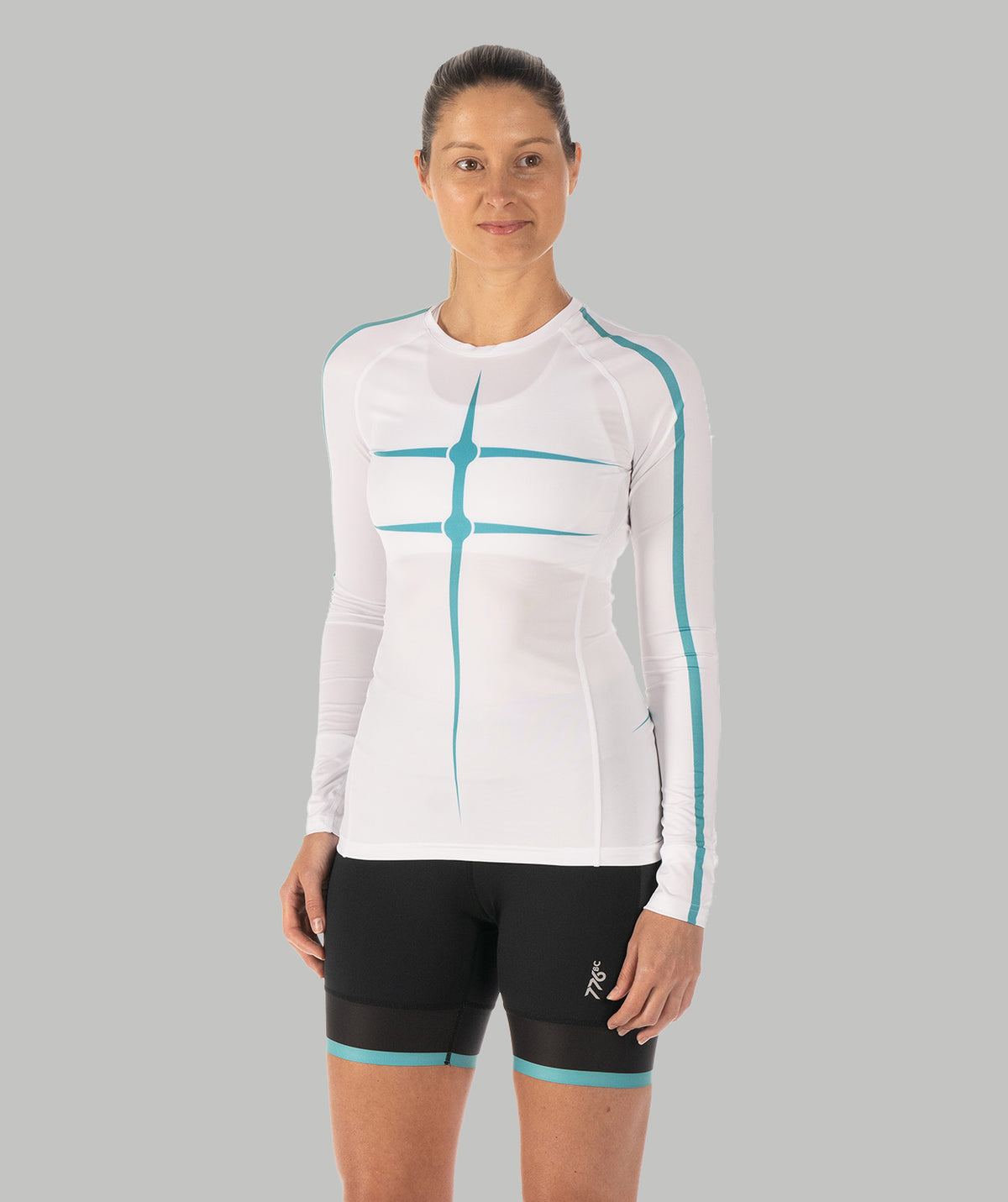 Women's Motion Pro LS Base Layer - White/Capri