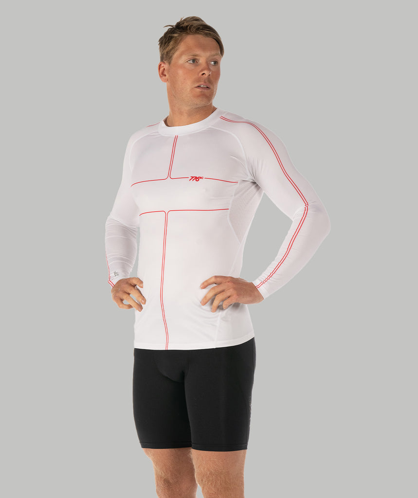 Men's Motion LS Base Layer - White/Red