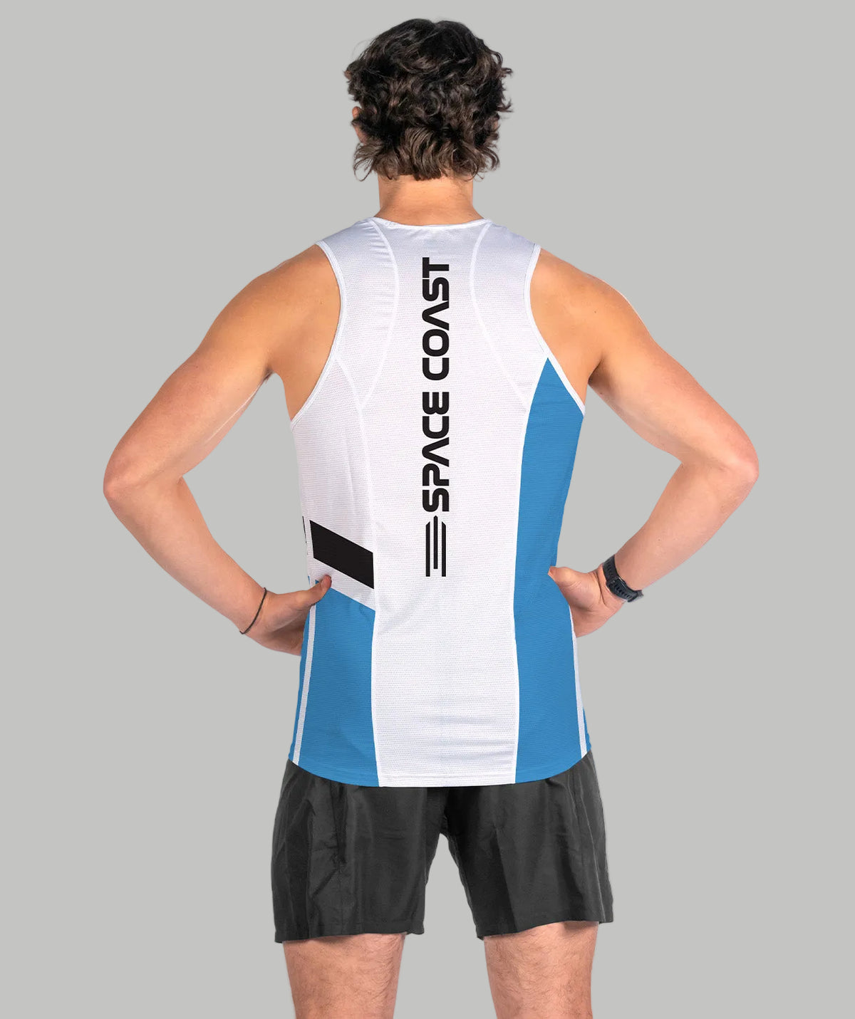 Men's Space Coast Crew Performance Tank - Blue/White