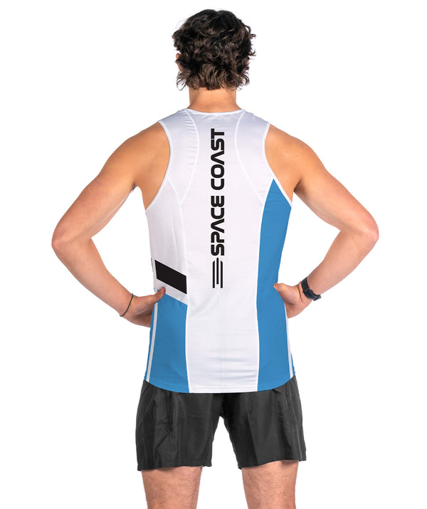 Men's Space Coast Crew Performance Tank - Blue/White