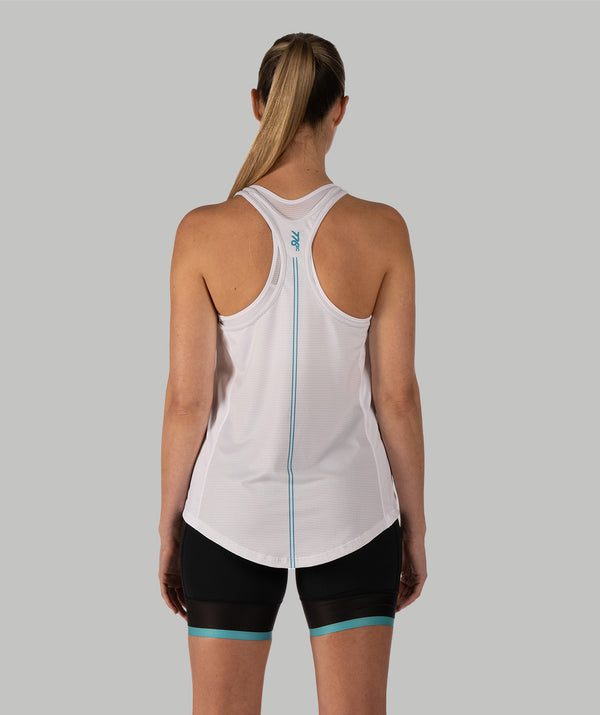Women's Motion Performance Tank - White/Capri