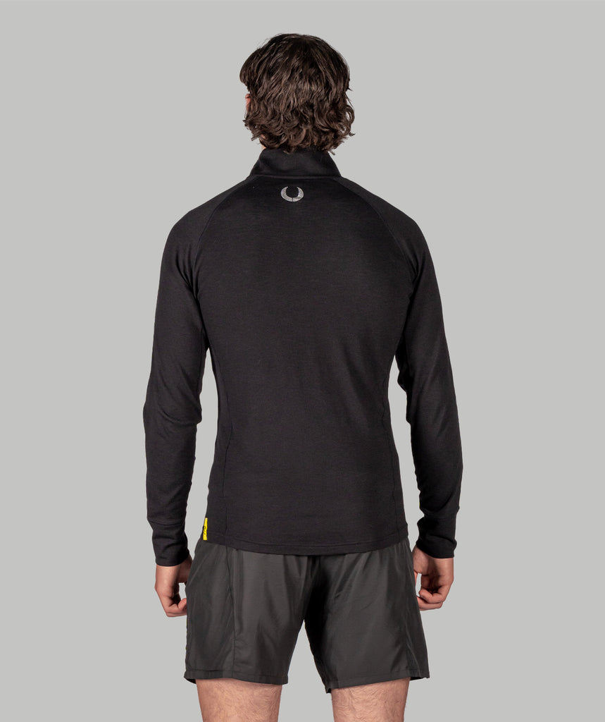 Men's Wreath Pro-Merino 1/4 Zip - Black