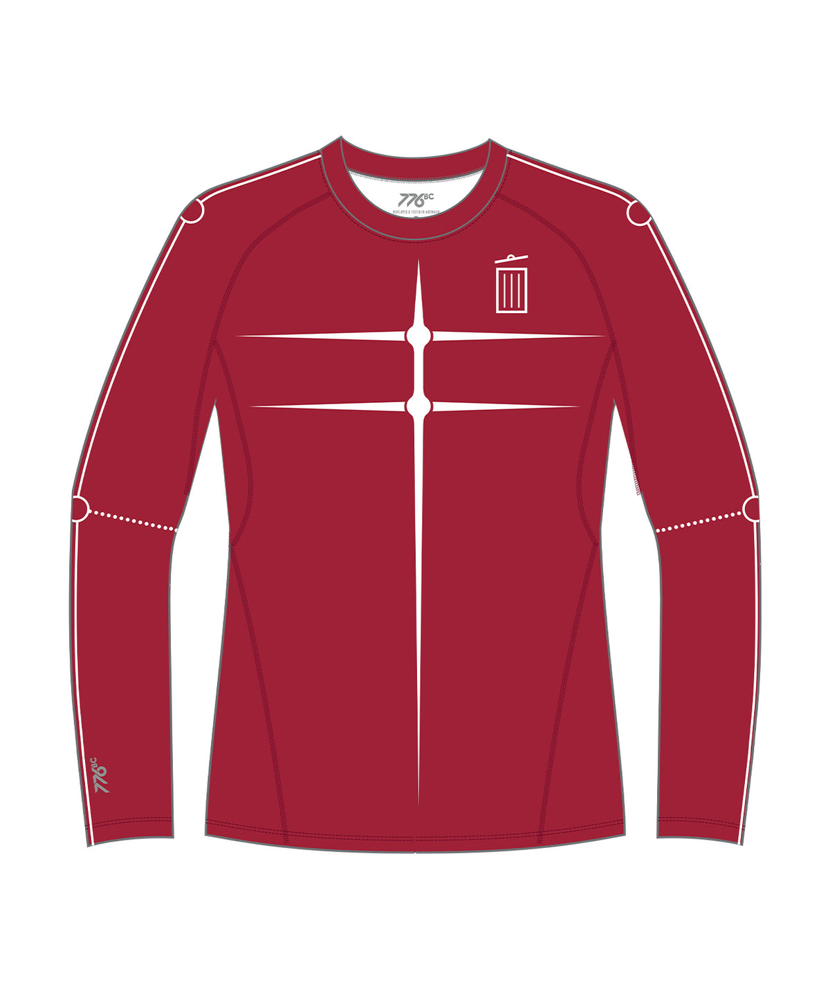 Men's Marlow Seniors Base Layer LS - Red/White