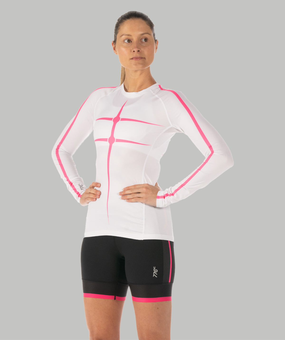 Women's Motion Pro LS Base Layer - White/Pink