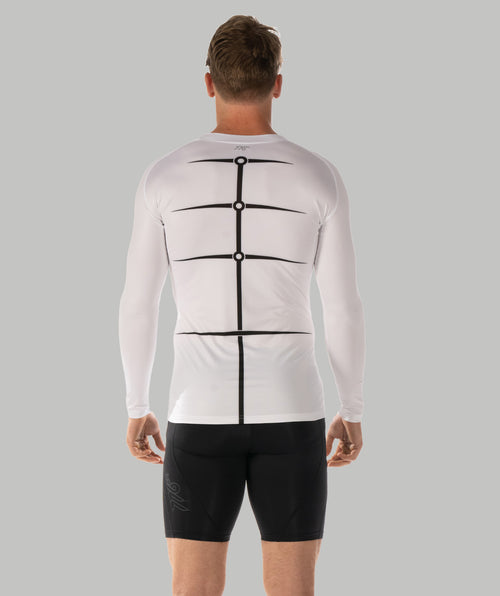 Men's Motion Pro LS Base Layer - White/Black
