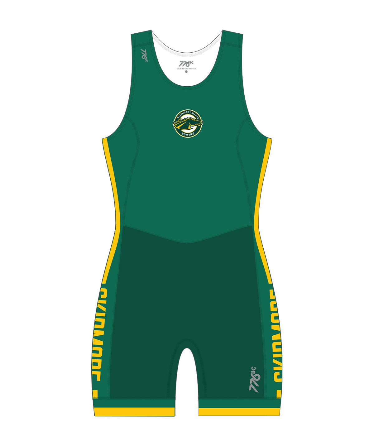 Women's Skidmore College Rowing Pro Unisuit - Green/Yellow