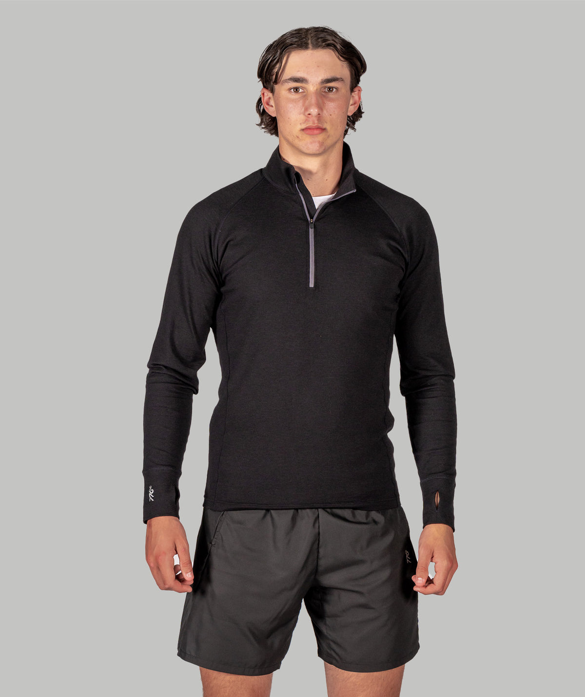 Men's Wreath Pro-Merino 1/4 Zip - Black