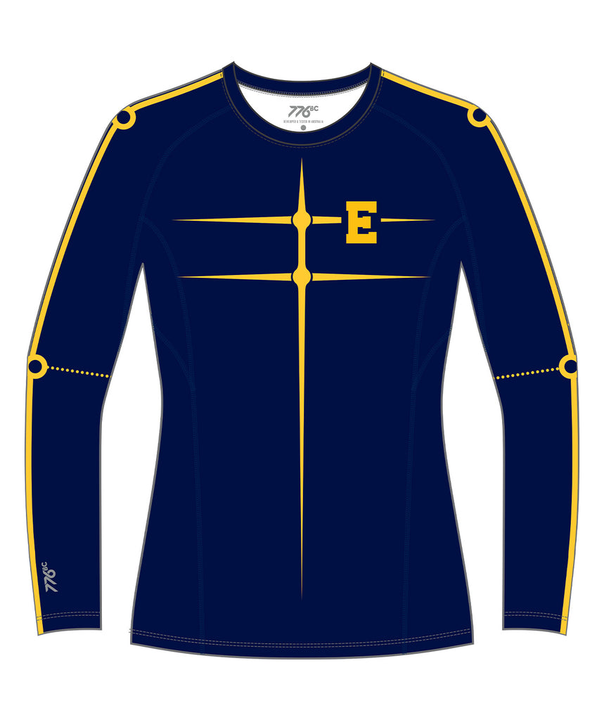 Women's East Grand Rapids Base Layer LS - Navy/Yellow