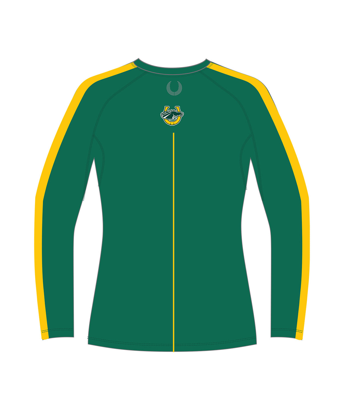 Women's Skidmore College Rowing Base Layer LS - Green/Yellow