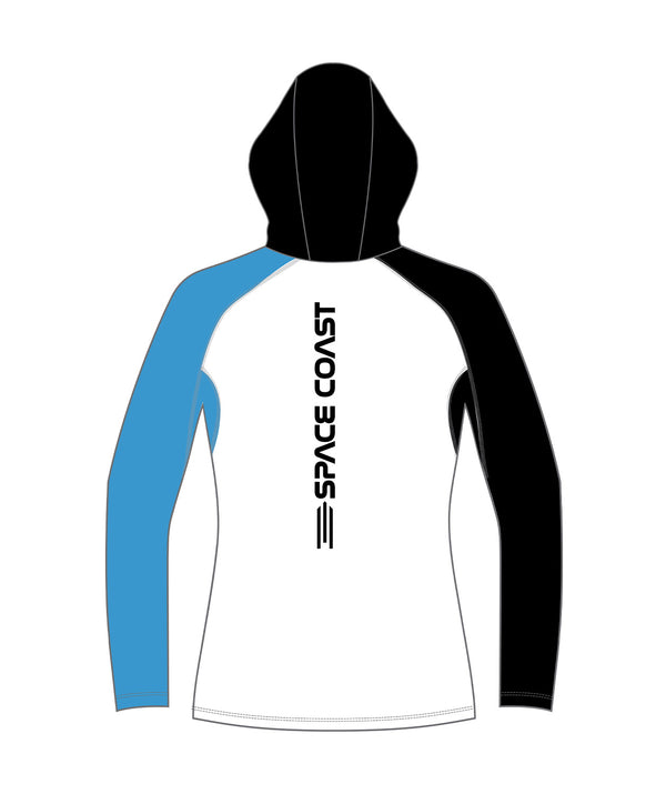 Women's Space Coast Crew Sun Hoodie LS - Blue/White