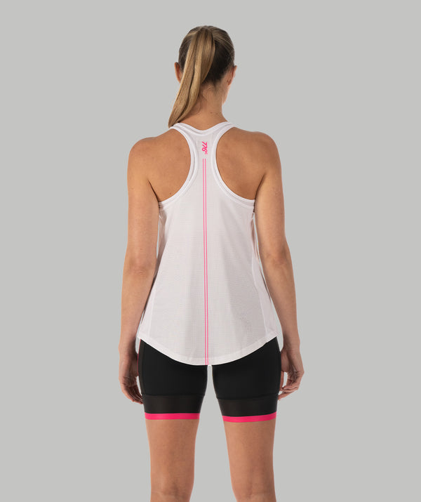 Women's Motion Performance Tank - White/Pink