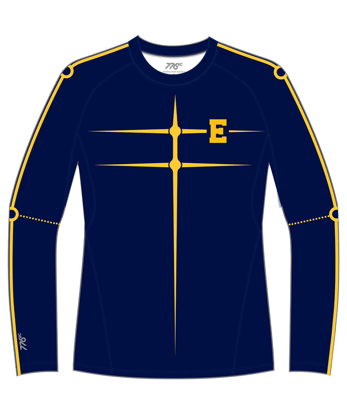 Men's East Grand Rapids Base Layer LS - Navy/Yellow