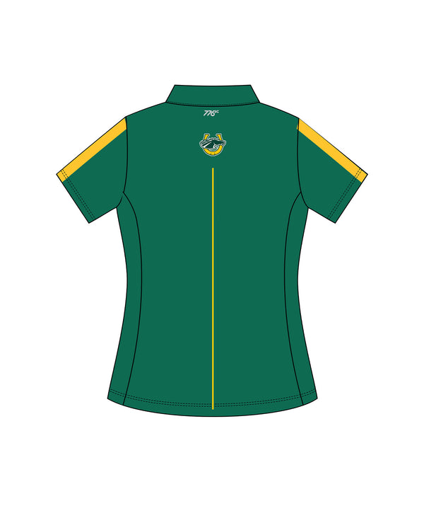 Women's Skidmore College Rowing Polo SS - Green/Yellow