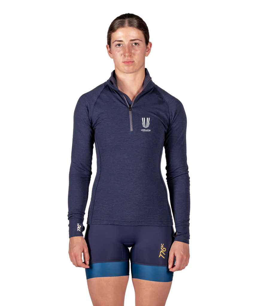 Women's USRowing Lifetime Member Pro-Merino 1/4 Zip - Navy