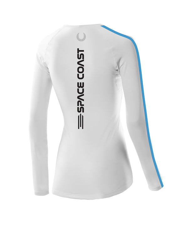 Women's Space Coast Crew Base Layer LS - White/Blue