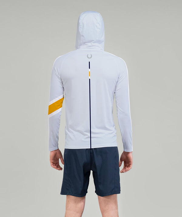 Men's Bainbridge Island Rowing Summer Hoodie LS - Grey/Yellow