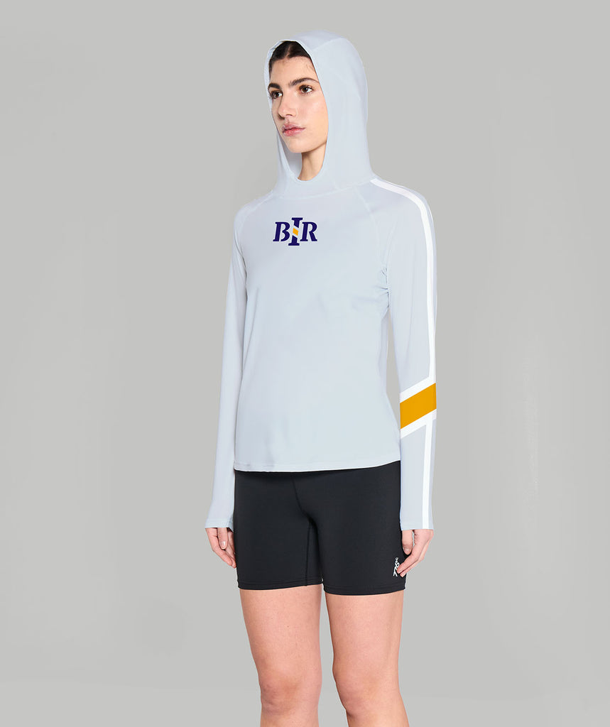 Women's Bainbridge Island Rowing Summer Hoodie LS - Grey/Yellow