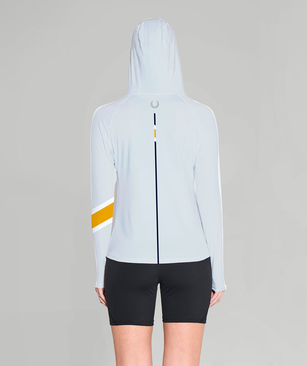 Women's Bainbridge Island Rowing Summer Hoodie LS - Grey/Yellow