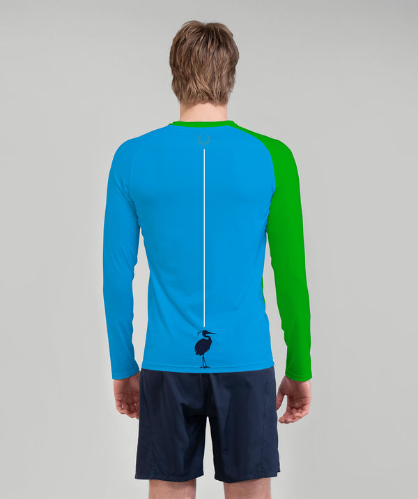 Men's Bair Island Aquatic Center Base Layer LS - Blue/Green