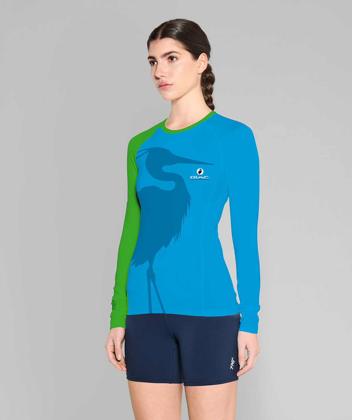 Women's Bair Island Aquatic Center Base Layer LS - Blue/Green