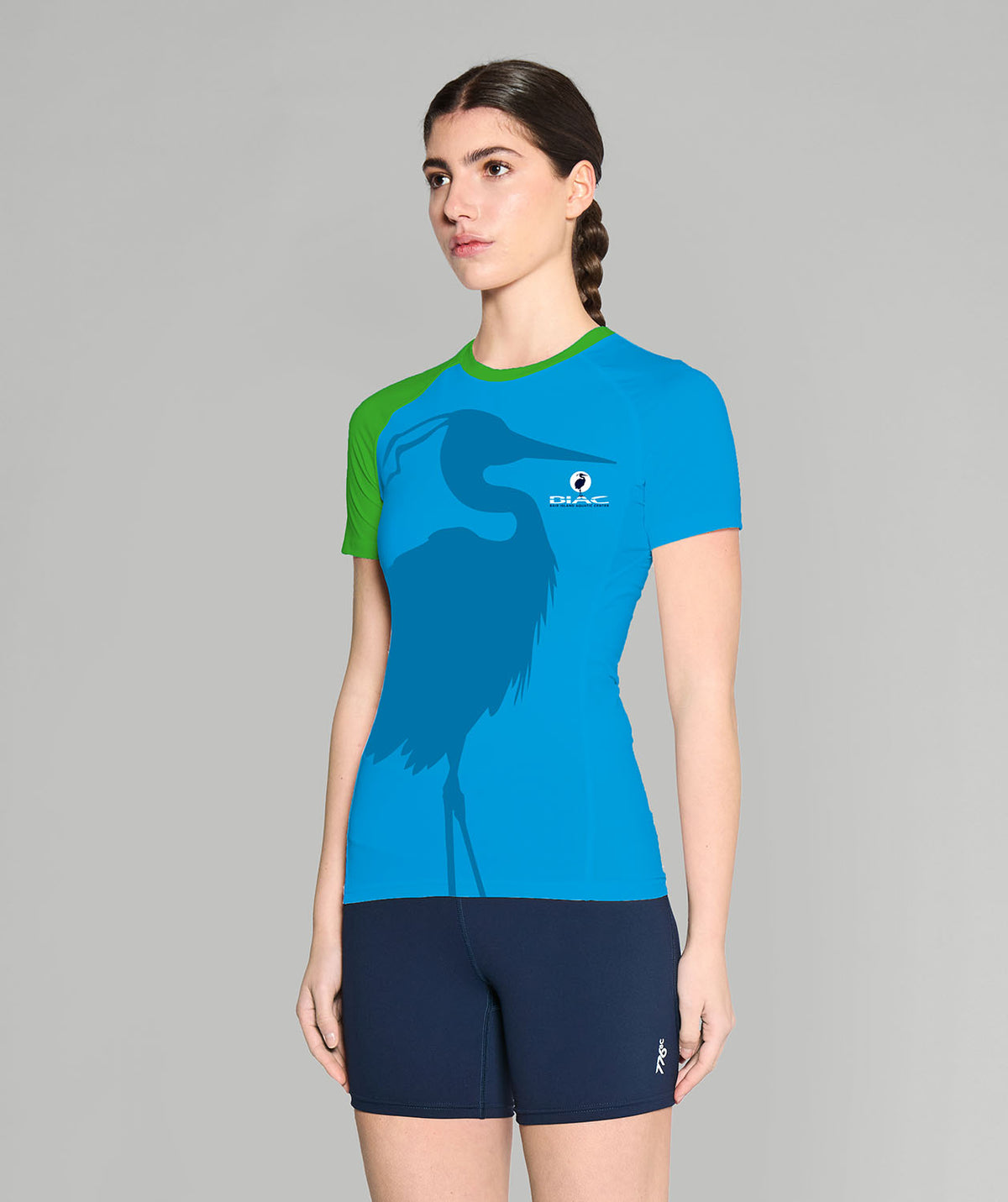 Women's Bair Island Aquatic Center Base Layer SS - Blue/Green