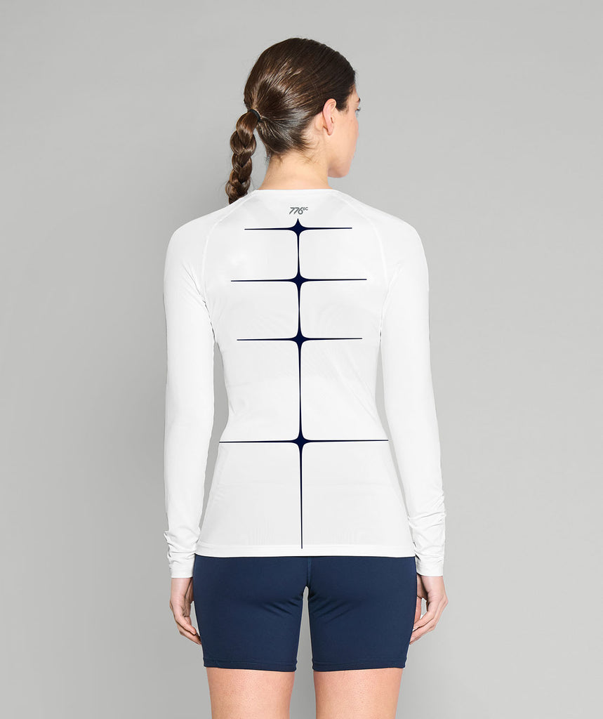 Women's Bair Island Aquatic Center Motion Base Layer LS - White/Navy
