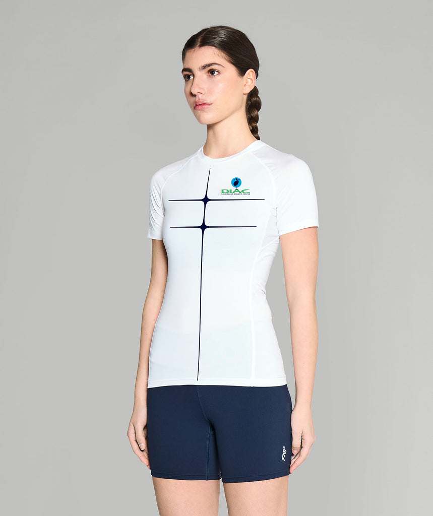 Women's Bair Island Aquatic Center Motion Base Layer SS - White/Navy