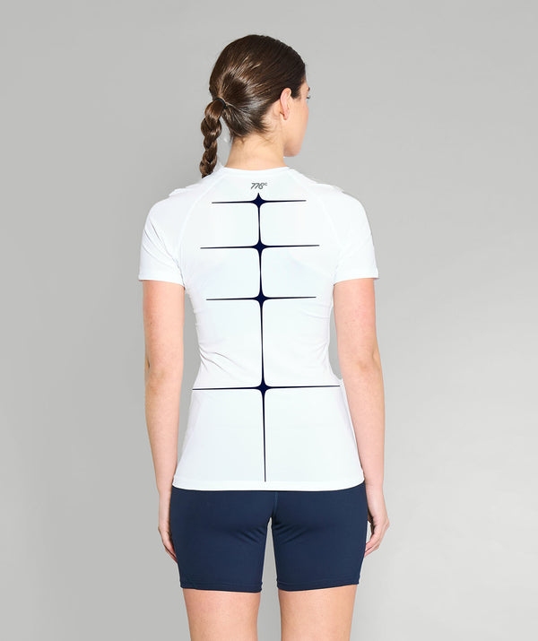 Women's Bair Island Aquatic Center Motion Base Layer SS - White/Navy