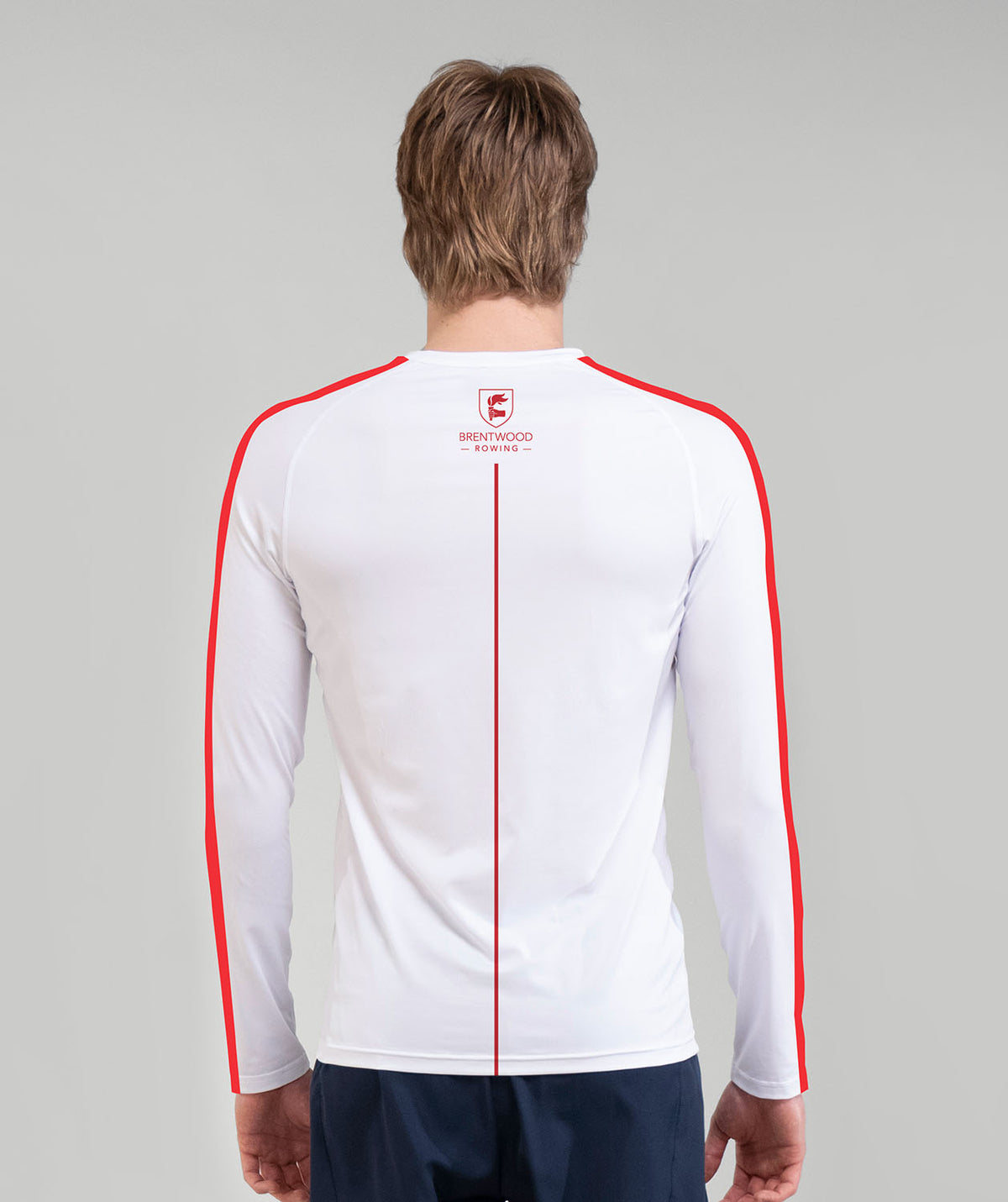 Men's Brentwood College School Base Layer LS - White/Red