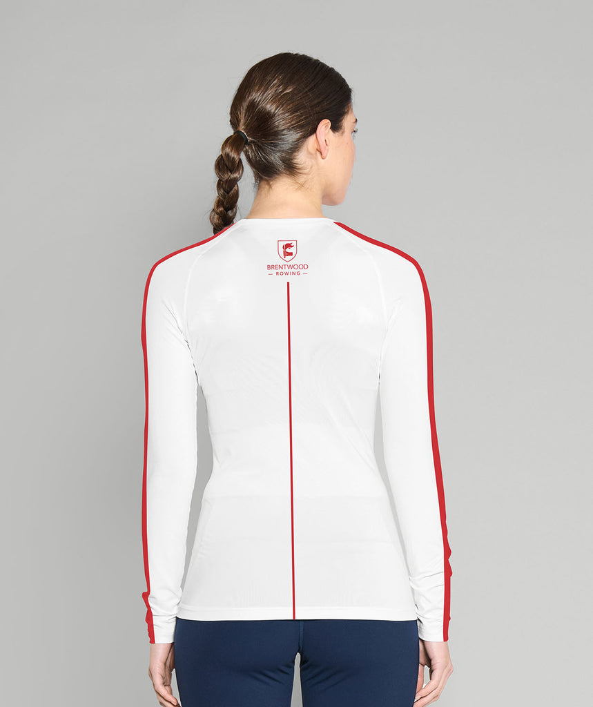 Women's Brentwood College School Base Layer LS - White/Red