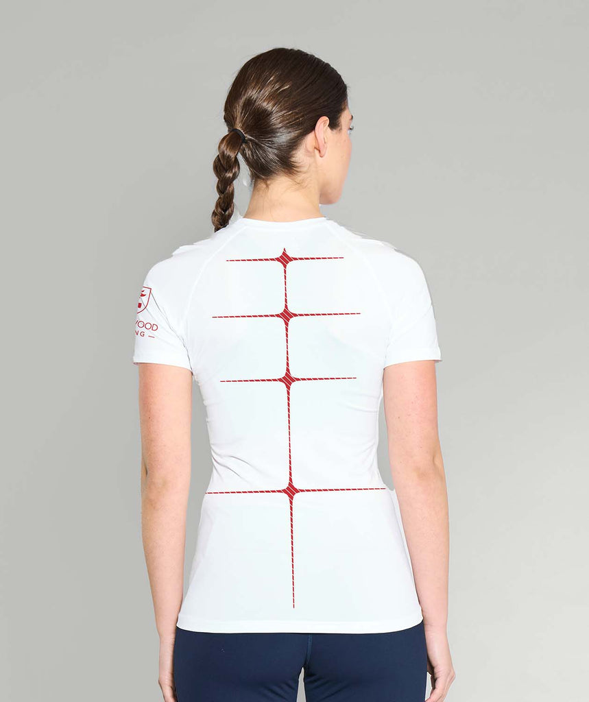 Women's Brentwood College School Base Layer SS - White/Red
