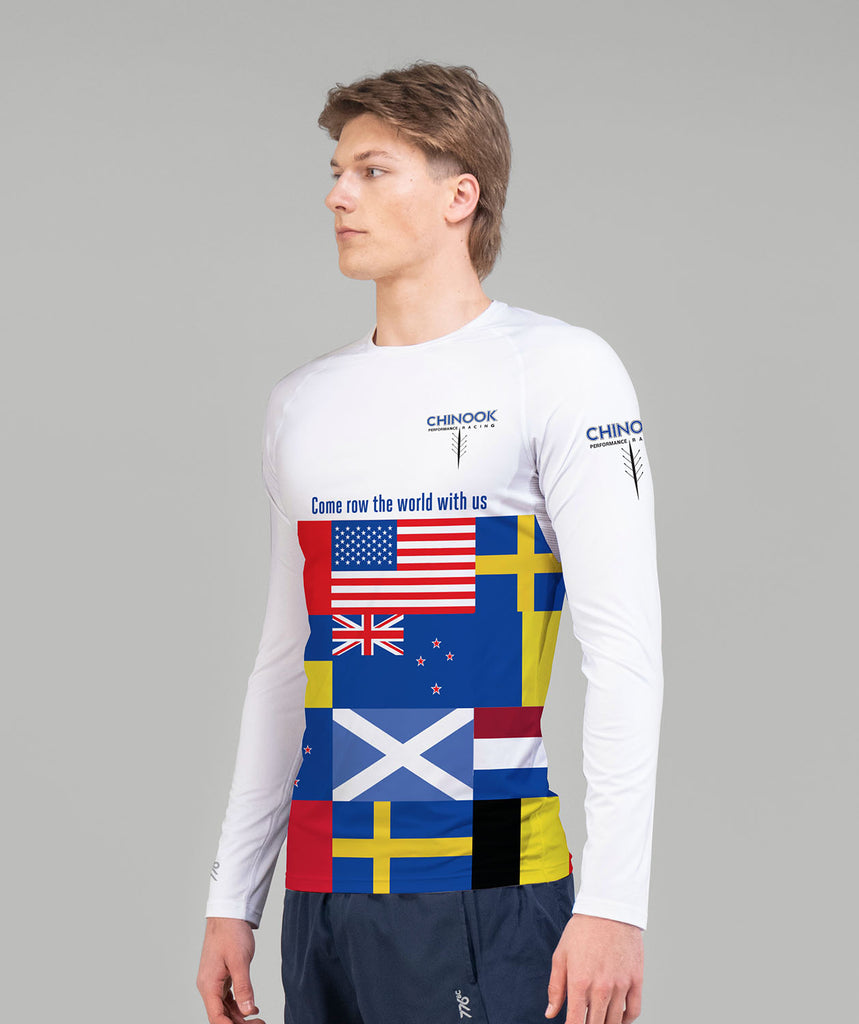 Men's Chinook Flags Training Base Layer LS - White