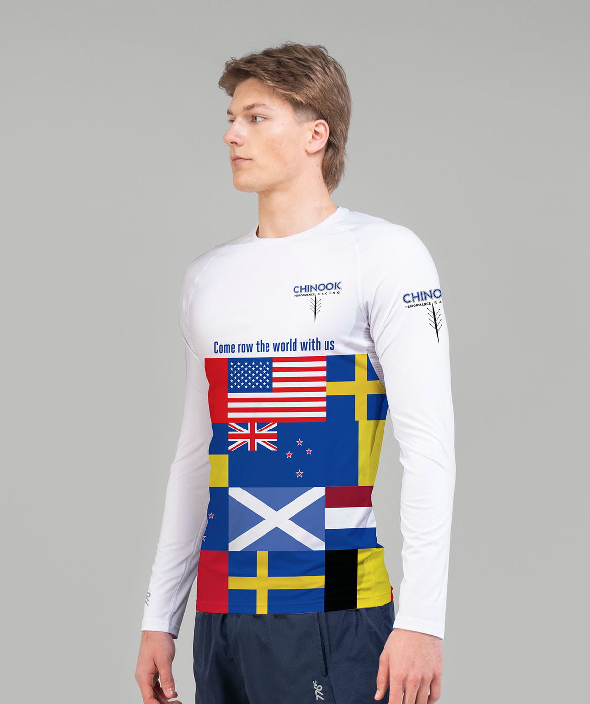 Men's Chinook Flags Training Base Layer LS - White