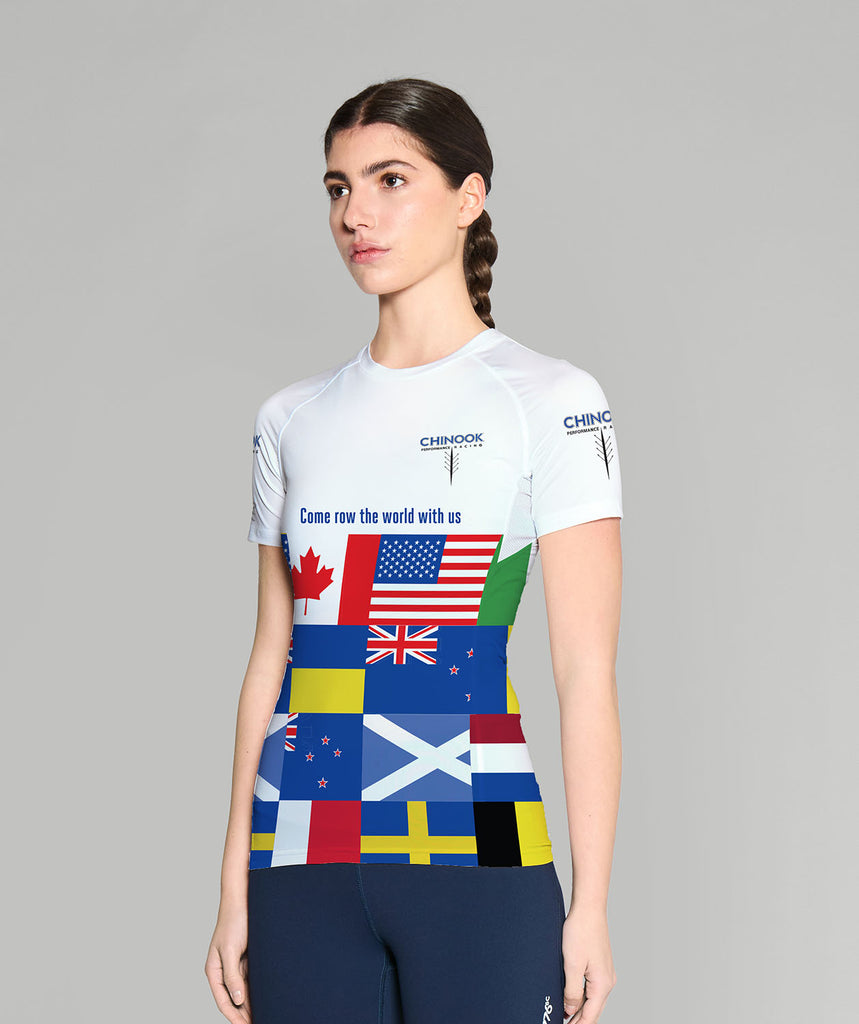 Women's Chinook Flags Base Layer SS - White