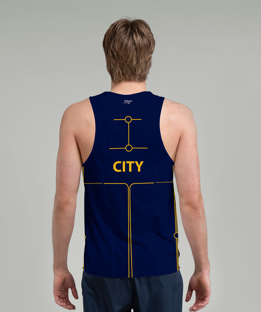 Men's City of Cambridge Performance Tank - Navy/Yellow