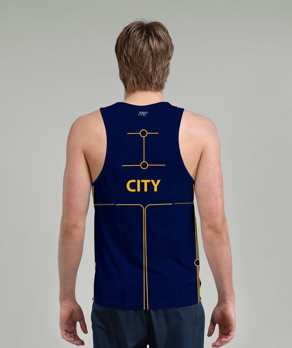 Men's City of Cambridge Performance Tank - Navy/Yellow