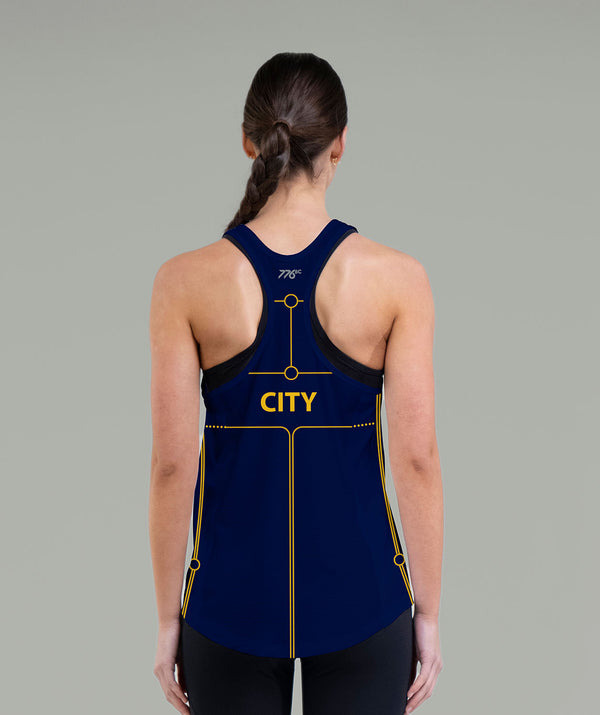 Women's City of Cambridge Performance Tank - Navy/Yellow